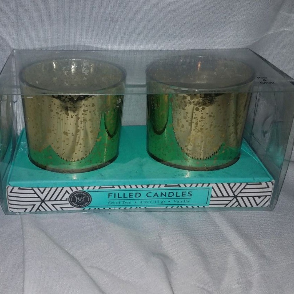 Set of two Vanilla Scented decorative candles